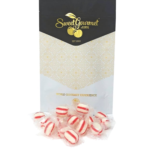 SweetGourmet Peppermint Soft Mint Puffs Clear Wrapper Bulk Candy | 1 Pound