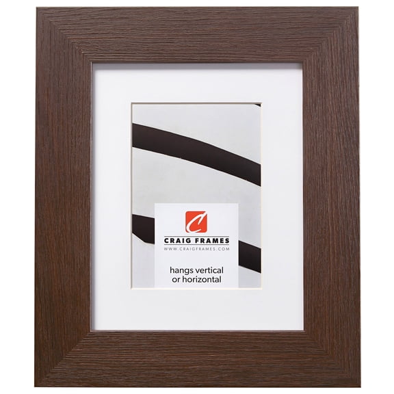Craig Frames Bauhaus 200, 19x25 inch Brown Picture Frame Matted for a 14x20 Photo