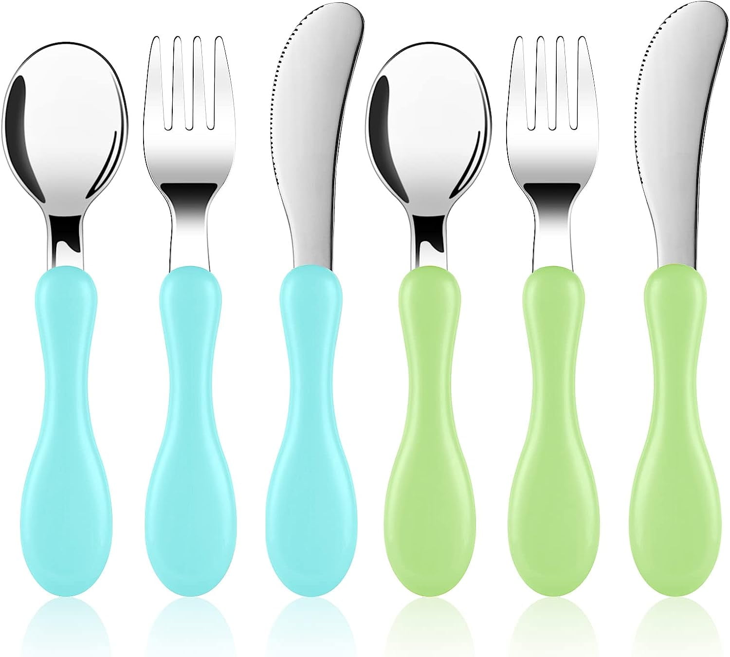 Freaki 6PCS Toddler Utensils Set, Toddler Utensils Stainless Steel Fork