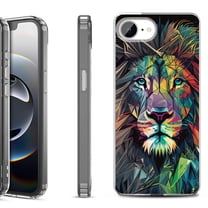 Shockproof Protective Phone Case for iPhone 16e, by OneToughShield - Geometric Lion