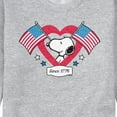 thumbnail image 3 of Peanuts - Snoopy Since 1776 Flag Heart - Men's Crew Neck Fleece Pullover, 3 of 6