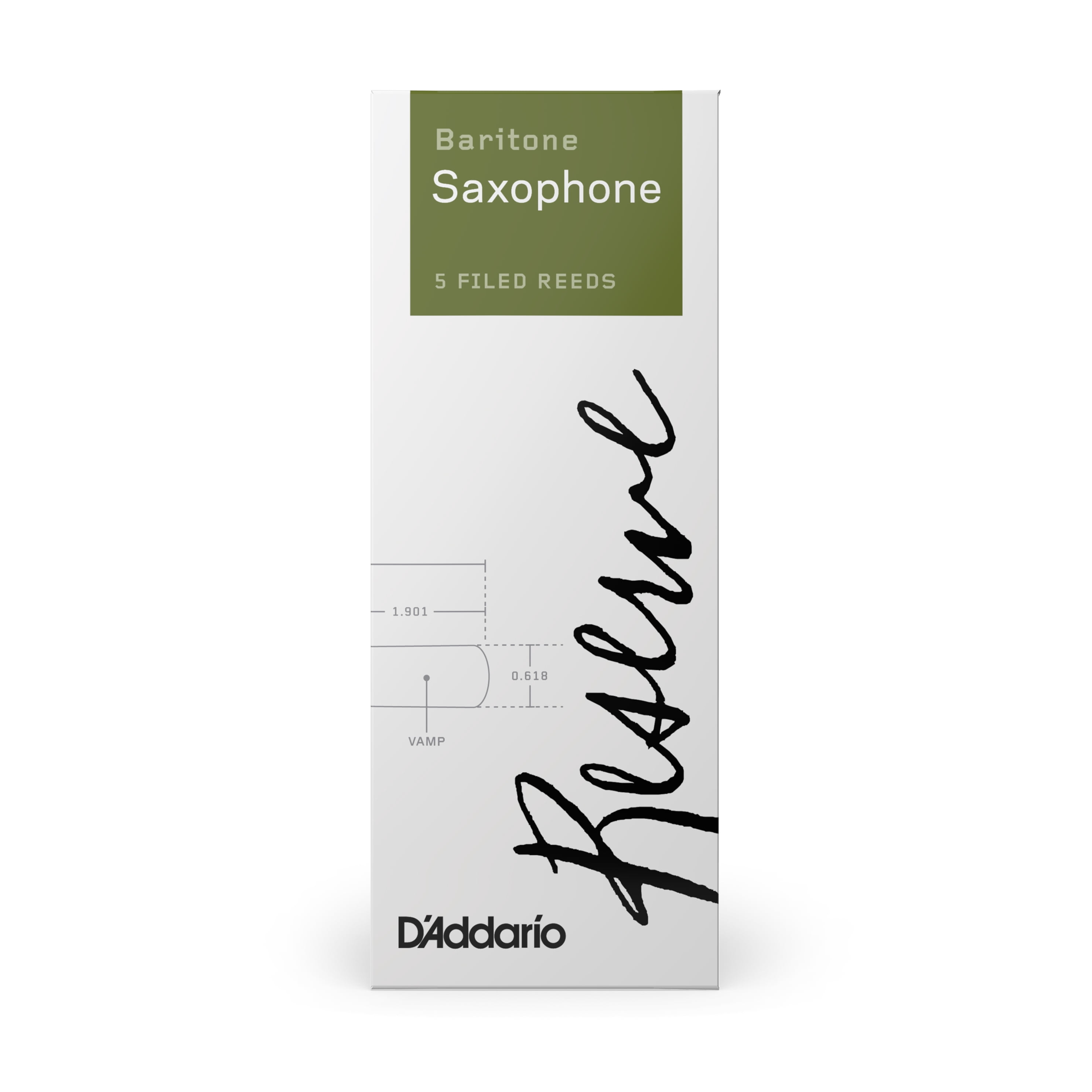 D'Addario Reserve, Baritone Saxophone Reeds Strength 4.5, 5-Pack