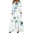 thumbnail image 2 of Babysbule Liquidation Robes d'Automne pour Femmes Mode Femmes Décontracté Élégant Col Rond Imprimé Été Manches Longues Poches Robe, 2 of 5