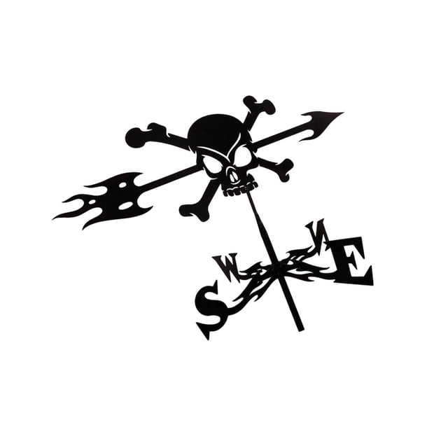 facefd Weather Vane Yard Wind Direction Indicator Kit Bracket horse weathervane Weathervane Skull