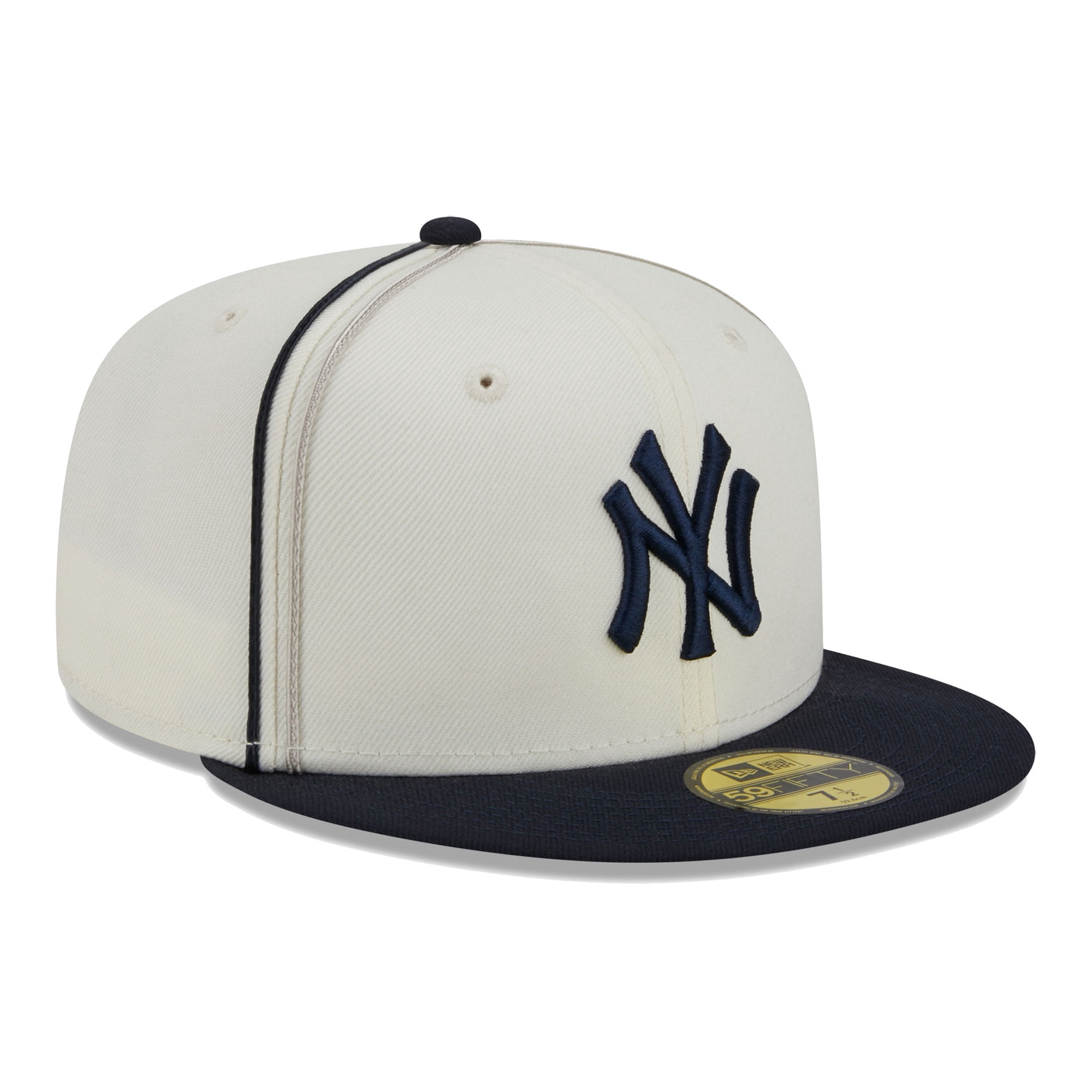 Men's New Era  Cream/Navy New York Yankees Chrome Sutash 59FIFTY Fitted Hat