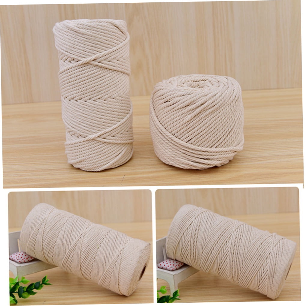 Supvox Natural Cotton Rope Bundle, Beige Macrame Cord for Bags, Wall Hangings, Crafts and Projects, 1 Piece
