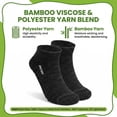 thumbnail image 3 of AMITOFO Bamboo Viscose Ankle Diabetic Socks for Women , 6 Pair Loose Fitting Non-Binding Top, Breathable Moisture-Wicking Socks with Cushioned Sole, Seamless Toe and Non-Slip Grips, 3 of 6