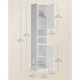 thumbnail image 6 of Illuminated Tall Storage Cabinet, Auto LED Light Freestanding Organizer with Adjustable Shelves, For Small Spaces, Cloud White, 6 of 7