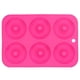 thumbnail image 1 of Molde para donas de 6 rejillas, molde redondo de silicona para pastel de chocolate, molde para pan, bandeja para hornear, accesorio, rojo rosa, 1 of 14