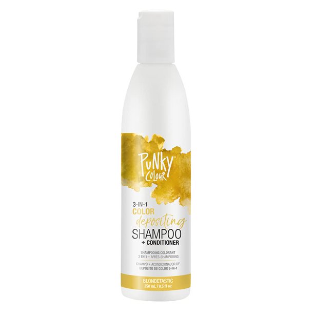 Punky Color Limpiador y acondicionador para el cabello con depósito de color 3 en 1 8.5 fl oz. (Rubia fantástica)