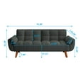 thumbnail image 7 of Modern Linen Convertible Sofa, Industrial Style Sofa Bed with Adjustable Backrest, Armrest, Wooden Frame, Upholstered Sofa Couch for Living Room,Apartment,Christmas, Dark Gray, 7 of 7