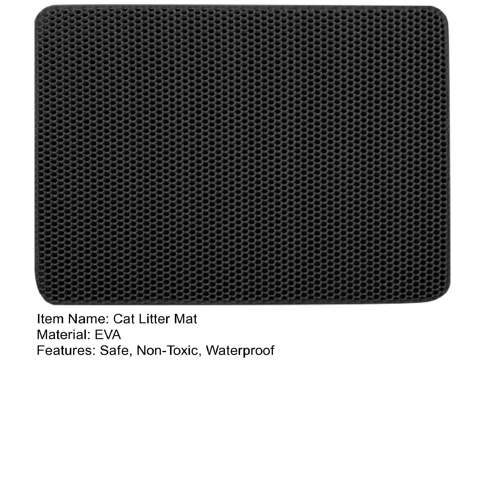 sunsanly Extra Large Cat Litter Mat Double Layer Cat Litter Trapping Mat Non-Slip Waterproof Litter Box Mat Scatter Control Pad