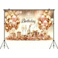 thumbnail image 6 of Pink and Gold Birthday Banner Birthday Backdrop - 71 x 43 Inch Glitter Balloon and Floral Party Backdrop - Event and Celebration Decoration Happy Birthday Balloon Banner, 6 of 10