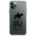 thumbnail image 1 of DistinctInk Clear Shockproof Hybrid Case for iPhone 12 Pro MAX (6.7" Screen) - TPU Bumper Acrylic Back Tempered Glass Screen Protector - Ride A Horse for Instant Happiness, 1 of 2