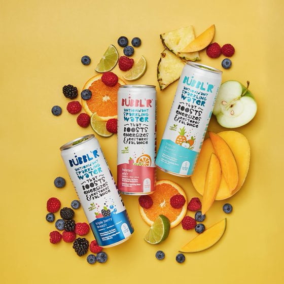 Bubblr Antioxidant Sparkling Water - triple berry breez'r ,twisted elix'r, tropical dream'r - Variety Pack, 0 Suger, 69 Mg Caffine, Sparkling Water 12 Fl Oz (Pack Of 12) (Packaging may Vary)