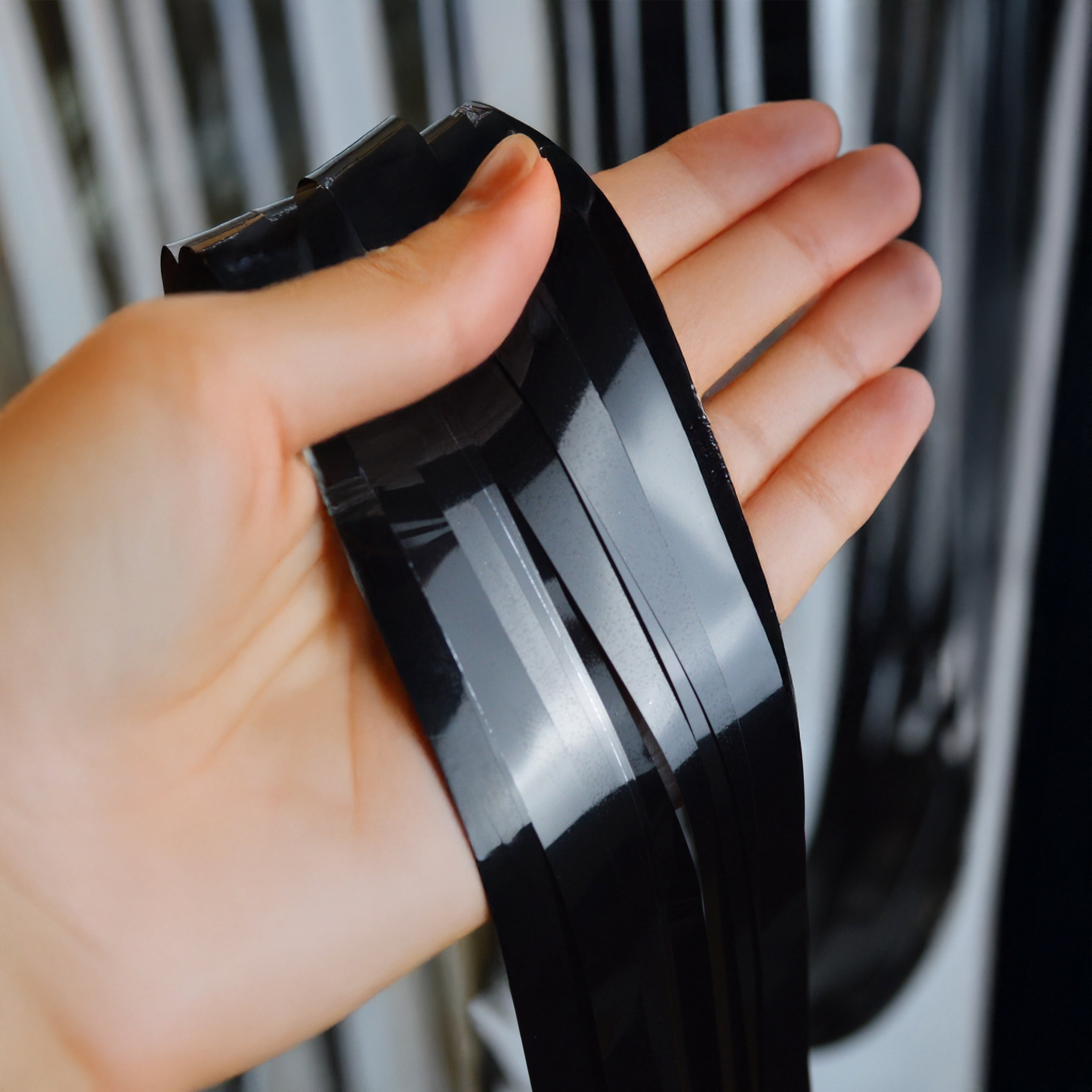 Graduation 1 Count Black, Gold Foil Fringe Curtain Decor, 3ft x 8ft, PET,Adult, Decoration, Graduation, Brand Way To Celebrate