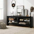 thumbnail image 5 of Costway 3-Tier Corner TV Stand with Power Outlet 4 Open Storage Shelves for Living Room Black, 5 of 10