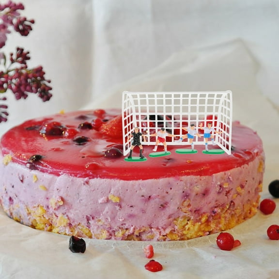 Toddmomy 1 Set Soccer Cake Toppers Football Team Cake Toppers Food Grade Plastic Sports Theme Party Coordination