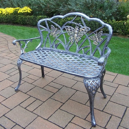 Butterfly Outdoor Love Seat Bench, Antique Bronze