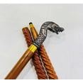thumbnail image 3 of Brass Dragon Head Majestic Handle Rope-Style Wooden Walking Stick with Unique Finish Walking Cane for Christmas Halloween New Year Gift, 3 of 4