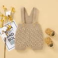 thumbnail image 2 of POIUYTR Baby Boy Girl Overalls Cable Knit Suspender Pants Unisex Cute Romper Toddler Infant One-Pieces Jumpsuit Fall Winter Clothes, 2 of 5