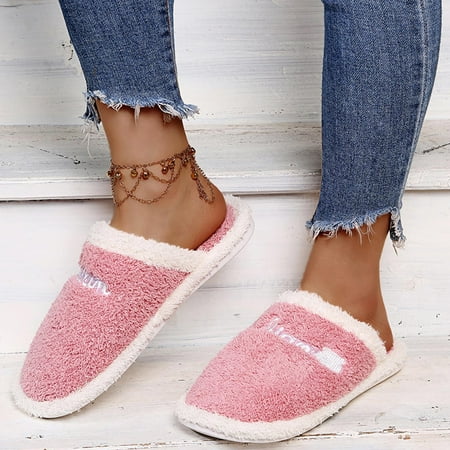 

slippers ladies fashion solid color leather surface breathable flat casual shoes