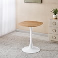 thumbnail image 2 of Miniyam 23.6" Square Dining Table, Small Wood Breakfast Table for Apartment, Kitchen or Studio, Modern Compact Dining Table for 2, Oak, 2 of 7