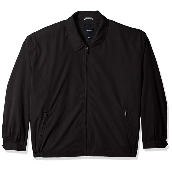 Chaqueta de golf London Fog para hombre Auburn con cremallera frontal (tallas regulares grandes y altas) Negro 4XL Grande