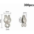 thumbnail image 3 of 1 Box 300pcs 304 Stainless Steel Calotte Ends Bead Tips Open Clamshell Knot Covers Fold-Over Bead Tips 1mm Small Hole End Caps for Knots & Crimp Findings Crafts 5x3x2mm, 3 of 9