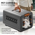 thumbnail image 4 of Pet Cat Carrier, Kennel Crate Airline Kitty Travel Cage Plastic Lightweight and Safe to Carry for Puppy Bunny Cats, Gray, 50*32*31.5cm, 4 of 7