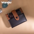 thumbnail image 5 of Wrangler Small Women's Wallet Slim Bifold Wallet RFID Credit Card Holder Minimalist Zipper Coin Pocket, Black-Brown, 5 of 7