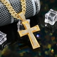 thumbnail image 2 of VNOX VNOX Mens Womens Large Cross Necklace with Stainless Steel Cubic Zirconia Inlay Diamond Pendant and Iced Out Cuban Chain Miami Style Hip Hop Jewelry Christmas Costume, 2 of 8