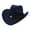 02_Navy, variant on HNMKIU Men's Western Cowboy Style Jazz Bowler Hat for Performances and Themed Events Mens Cowboy Hat 01_Beige,M