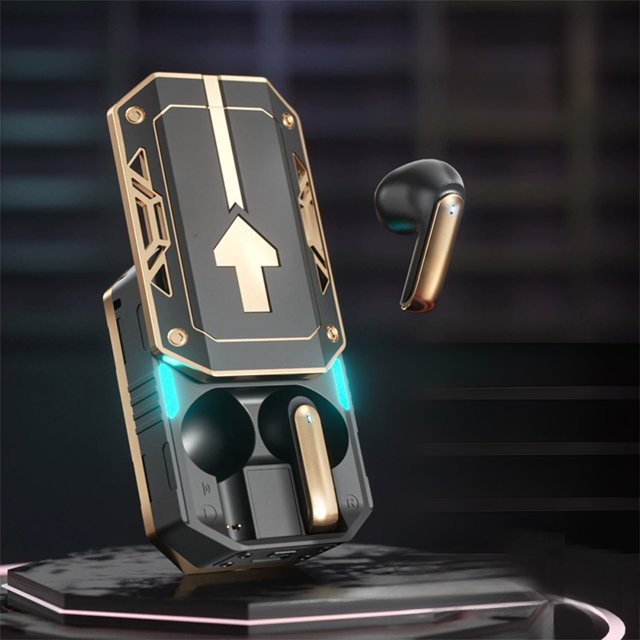 Auriculares inalámbricos Bluetooth intraaurales Mecha con reducción de ruido para juegos deportivos, de alta potencia y bajo retardo, de plástico.
