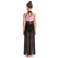 thumbnail image 2 of Haitryli Girls Figure Ice Skating Jumpsuit Dance Competition Outfit Sparkly Gymnastics Leotard for Cha-cha Pink 10, 2 of 5