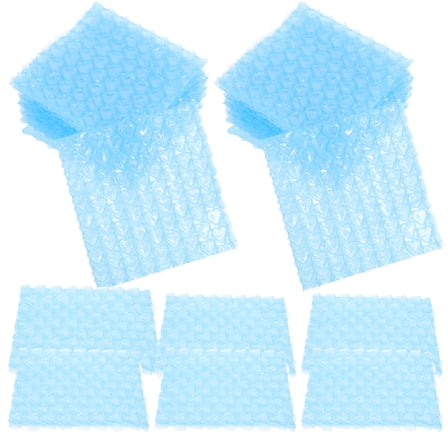 60Pcs Bubble Pouch Wraps Bag, 10''x10'' Blue Bubble Out Bags & Pouches for Packing, Double Walled Bubble