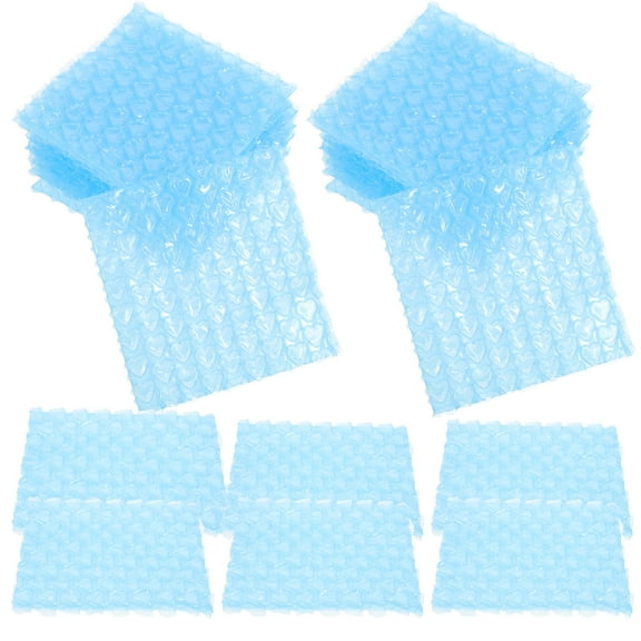 60Pcs Bubble Pouch Wraps Bag, 10''x10'' Blue Bubble Out Bags & Pouches for Packing, Double Walled Bubble