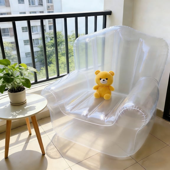 Cheapark Inflatable Clear Sofas PVC Air Sofas For Play Rooms Indoor Home Furniture No Air Pump Included Decor