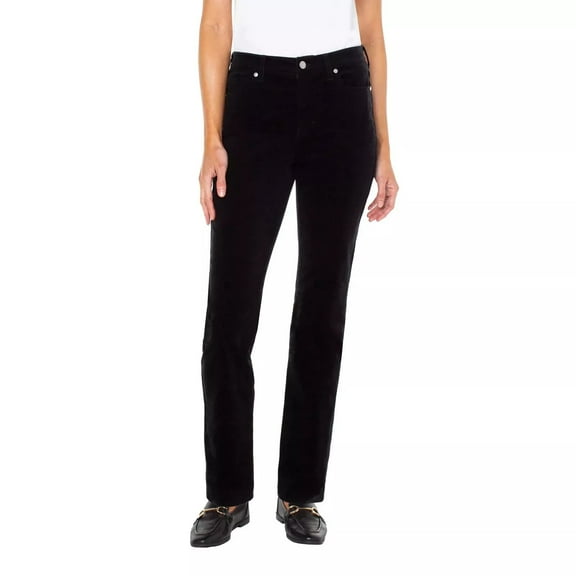 Well Worn Ladies' High Rise Corduroy Pant,Black, 12-32