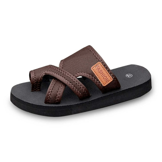 MIASHUI Womens Flip Flops Comfortable Summer Beach Walking Sandals,Brown,7