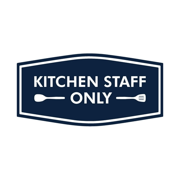 Signs ByLITA Fancy Kitchen Staff Only Spatula Graphic Sign (Navy Blue / White) - Large
