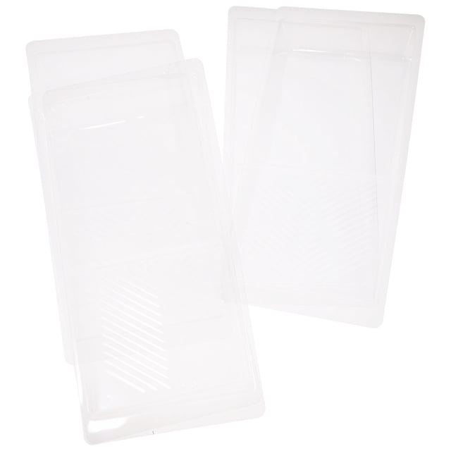 KAKOWELY 4 Pcs Plateaux de Peinture Transparents Réutilisables (4 Pouces), 12.01"X5.91"X1.57 Pouces