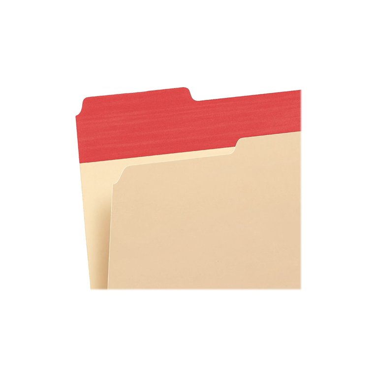 Color Tab File Folders 1/3-Cut Tabs, Letter Size, Manila, 50/Box