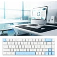 CACMechanical Keyboard, 68 Keys RGB Backlight Wired Keyboard with Blue
