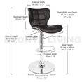 thumbnail image 4 of Bronte Living Leatherette Bar Stool 360 Swivel, Adjustable Height 24" to 33" High Backrest, with Hard Floor Protection Rubber Band - Series Susan (Set of 2), 4 of 7