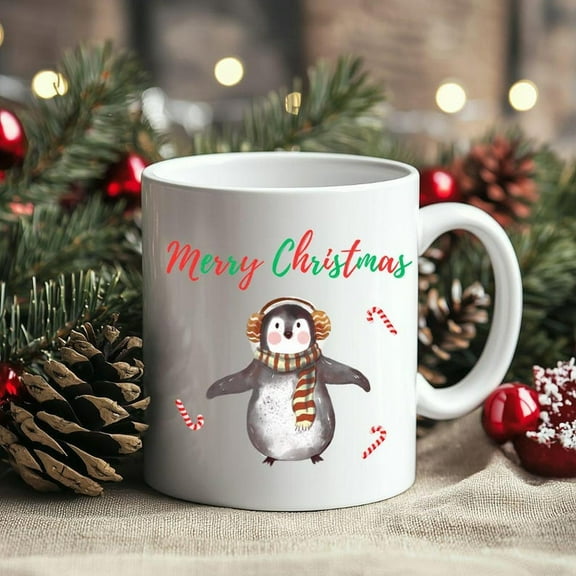 Ceramic Mug Merry CH1Ristmas Penguin Coffee Cup