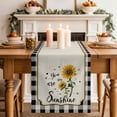 thumbnail image 2 of Table Runner 70 Inches Long for Kitchen Dining, Sunflowers Dresser Scarf Farmhouse, Dining Table Decorations for Wedding/Parties, Yellow Floral Botanical Black White Checkered Rustic 13 x 70 In, 2 of 8