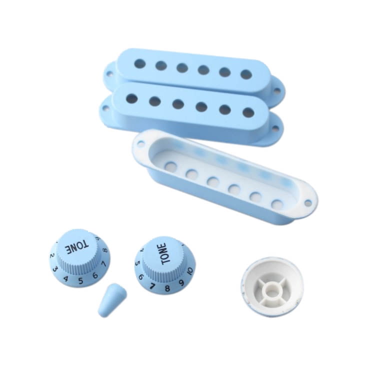 Kangnice Electric Guitar Plastic Pickup Cover Volume Tone Knob Switch Tip Set For Strat Kangnice Electric Guitar Plastic Pickup Cover Volume Tone Knob Switch Tip Set For Strat