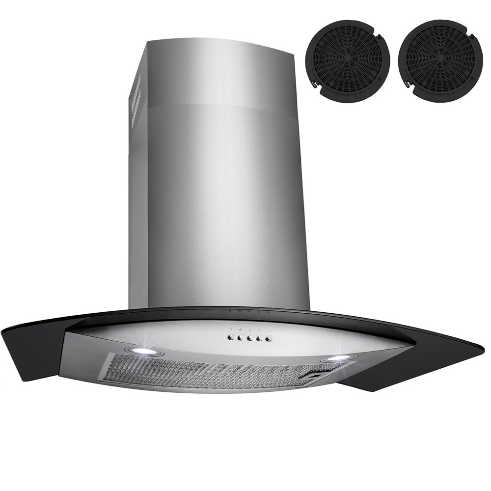 AKDY 30" Stainless Steel Wall Mount Range Hood Push Button Control