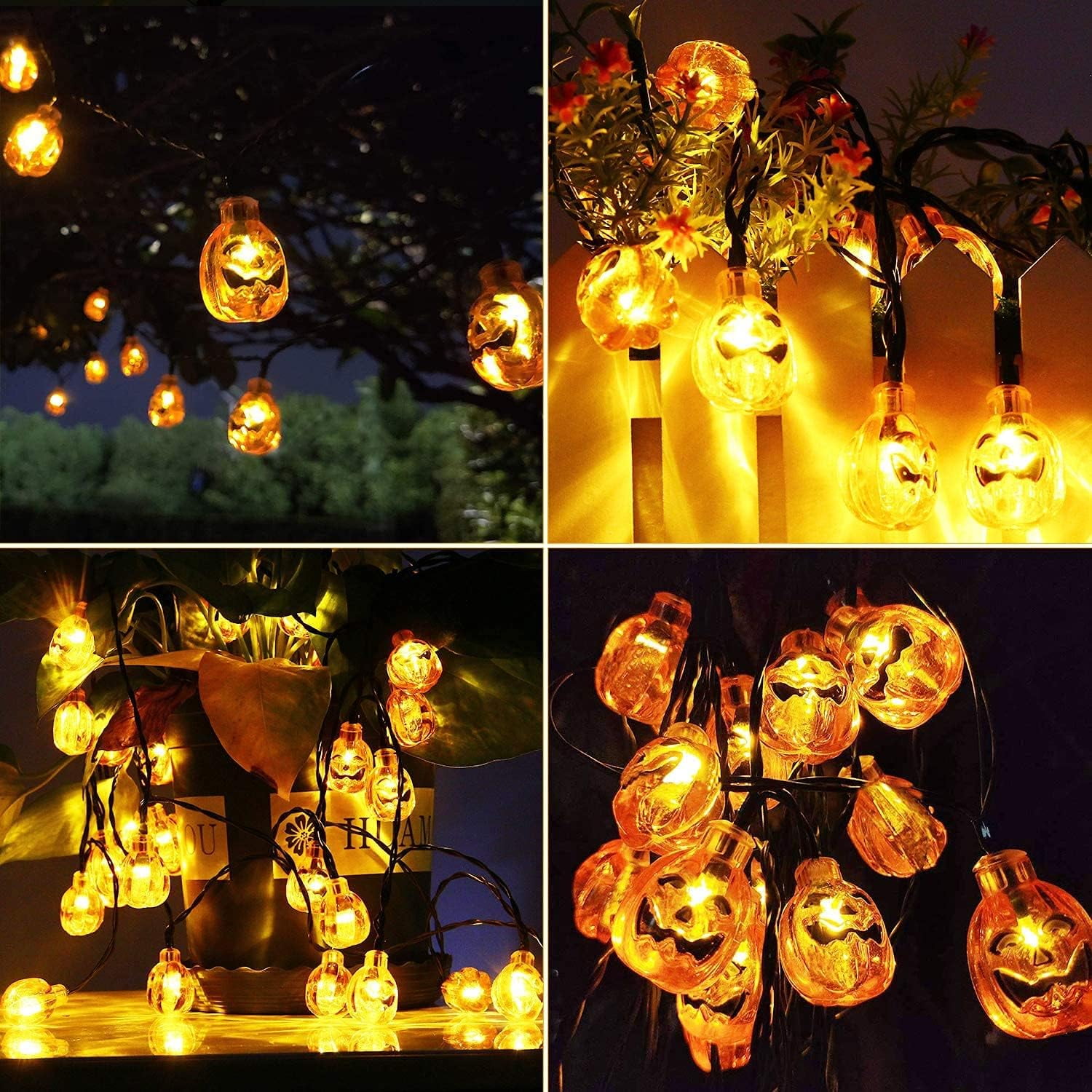 SHANJIA Solar Halloween Lights,5m 20LED Pumpkin String Lights Outdoor Decoration for Garden,Terrace, Courtyard, Halloween and Christmas Decoration (IP65 Waterproof)